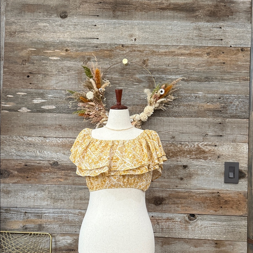 Altar'd State Yellow Floral Crop Top